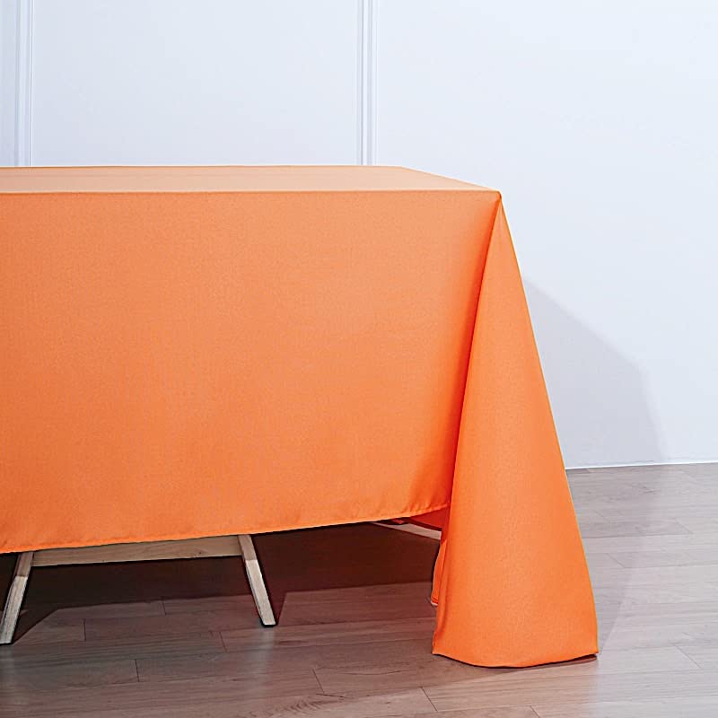 Balsacircle 90X132-Inch Orange Rectangle Polyester Tablecloth Table Cover Linens For Wedding Party Events Kitchen Dining